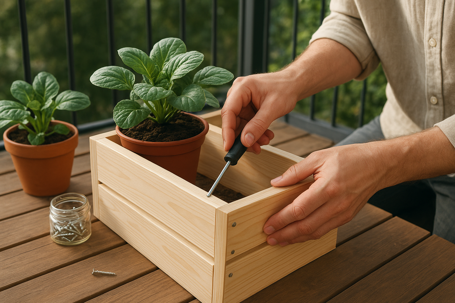 Hogyan készíts saját balkon növénytartót?